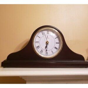 New Mantel Clock Battery Operated - Wooden Mantle Clock for Living Room Decor